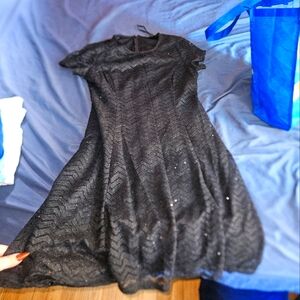SLNY Black Sparkle Dress